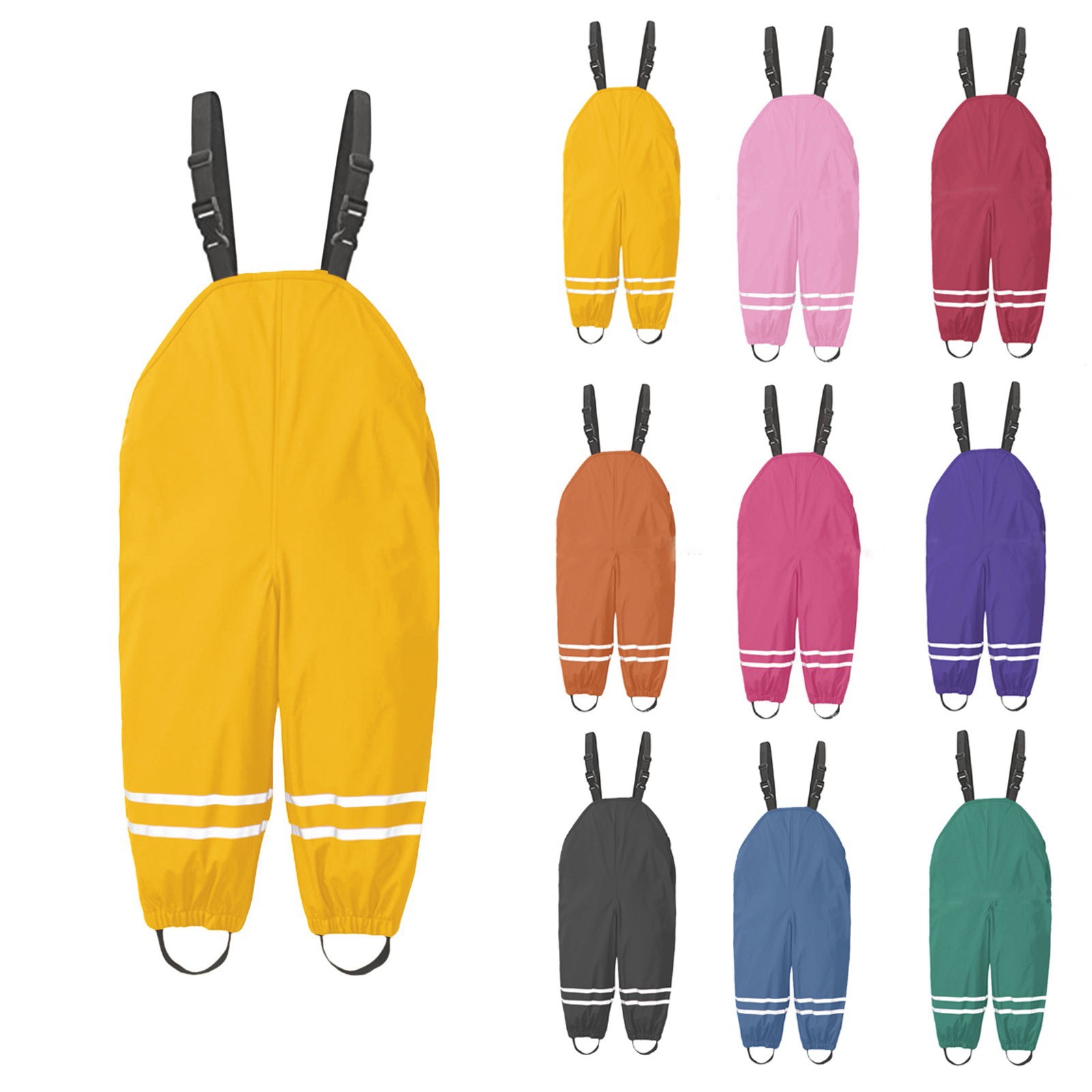 Outdoor Sport Waterproof Pants - 1-8세 유아용 레인 팬츠 블루 핑크