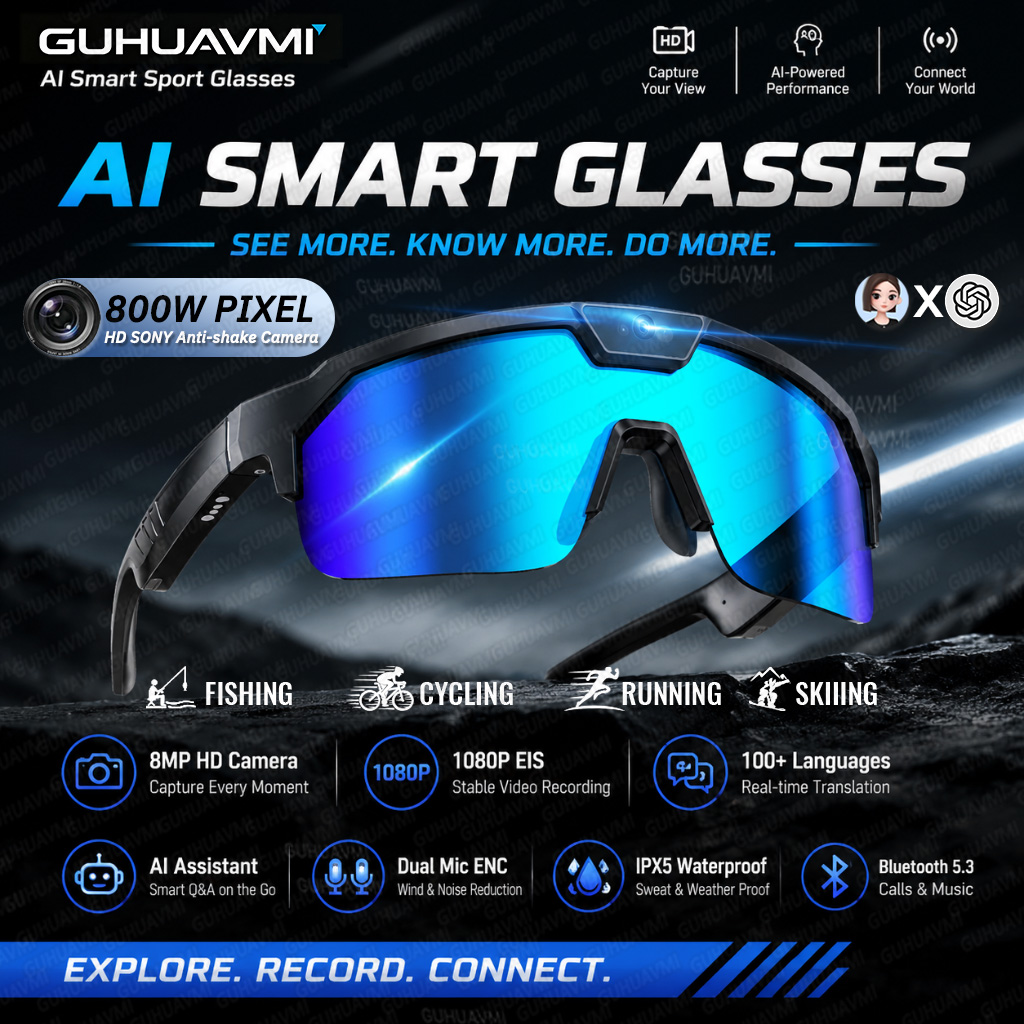 Outdoor Sport Gear - 새로운 AI 스마트 안경, 800W 카메라