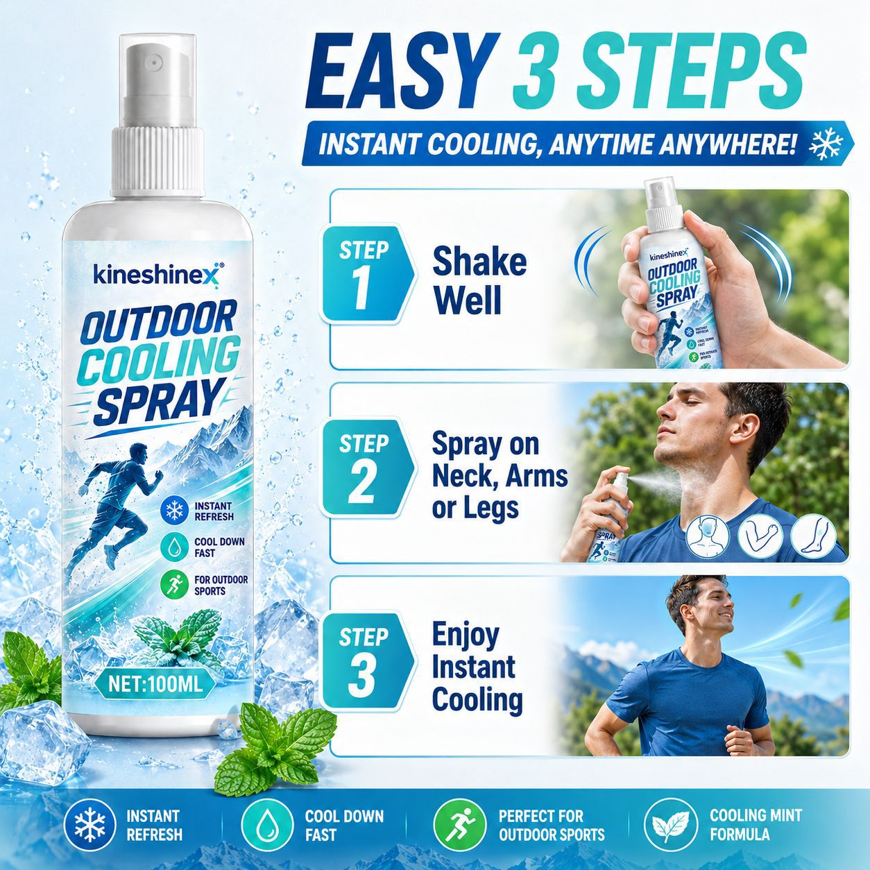 야외용 쿨링 스프레이 100ml – 러닝, 사이클링,  - Outdoor Sport Gear 리뷰 및 가격