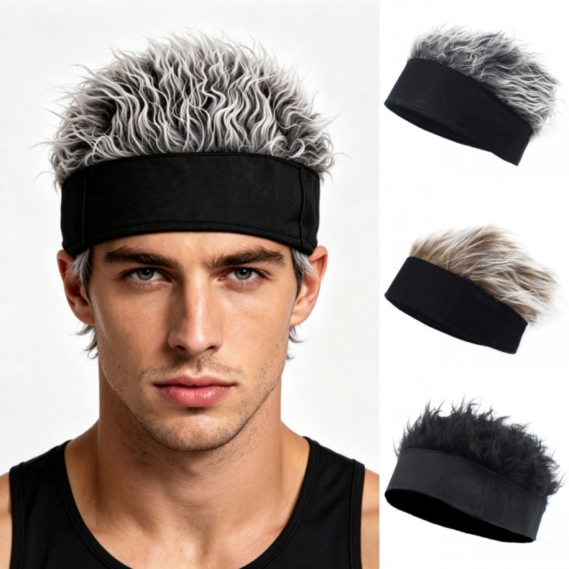 남녀공용 합성 가발 스파이크 헤어 비니 캡 가짜 짧은  - Outdoor Sport Hat 리뷰 및 가격